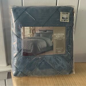 $20 SALE Comforter Cover Set Solid Textured Allegra Blue 4 Price Full/Queen